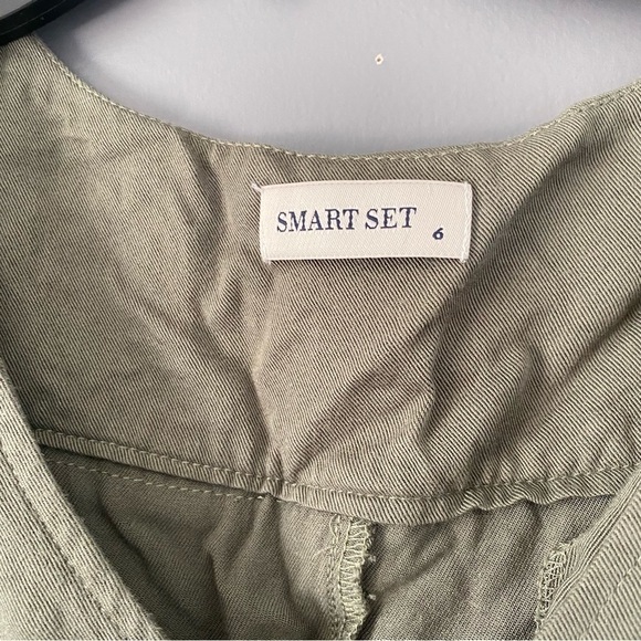 Smart Set Utility Dress Khaki Sleeveless Size 6 Safari Vibe Drawstring Waist - Picture 4 of 13
